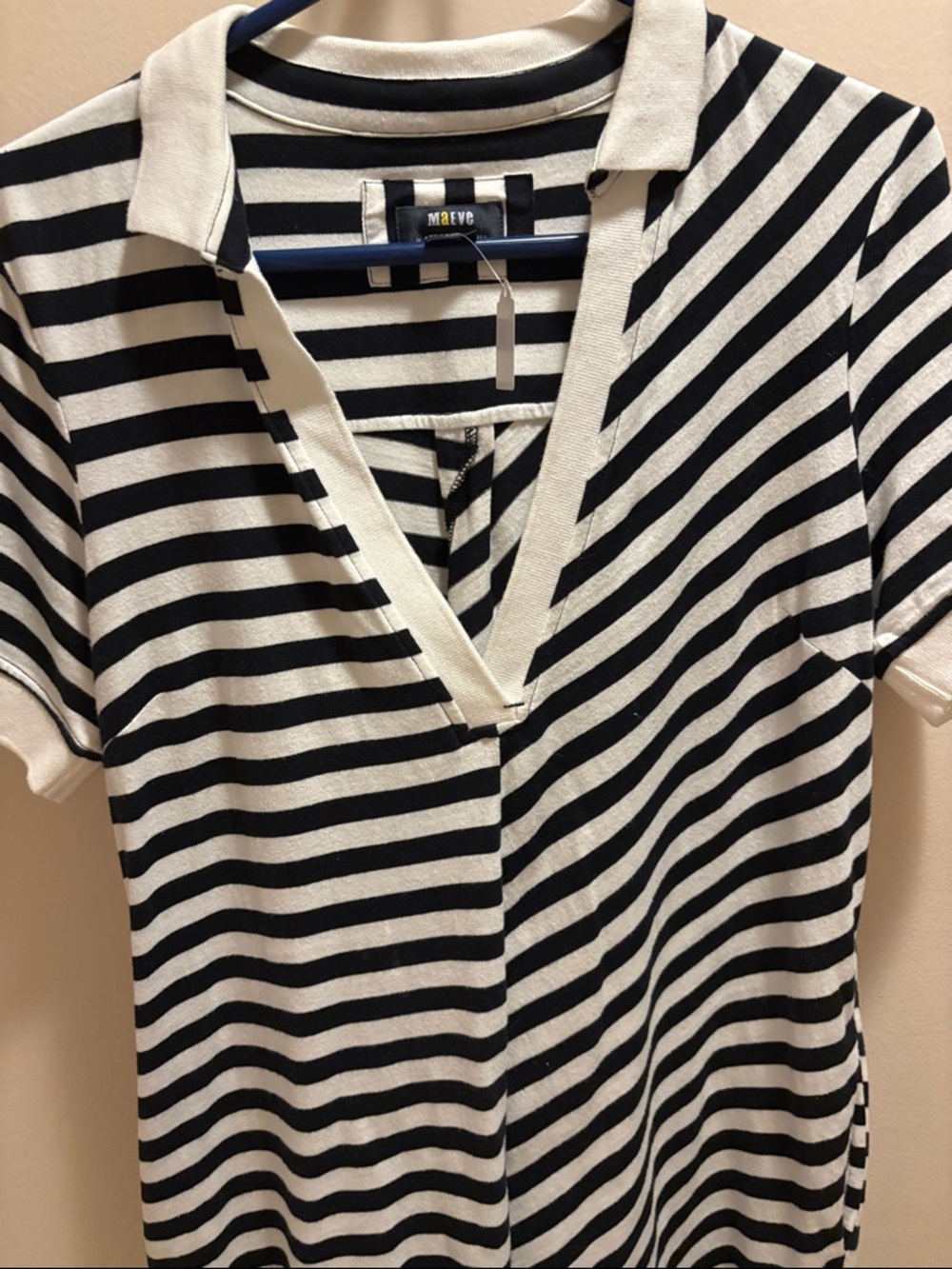 Anthropologie Maeve Black & White Striped Top - Picture 3 of 3